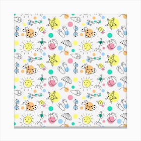 Summer Pattern Design Colorful Canvas Print