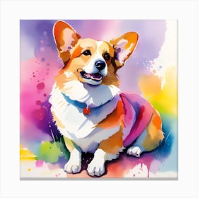 Corgi Painting 41 Canvas Print