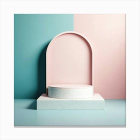 Pink And Blue Wall Canvas Print