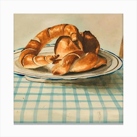 Plate Of Bread Canvas Print