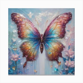 Butterfly with flowers Canvas Print