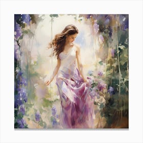 Ethereal Garden: Brushstrokes of Romance Canvas Print