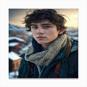 Boy In A Scarf Canvas Print