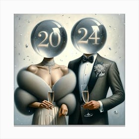 Happy New Year 2024 Canvas Print