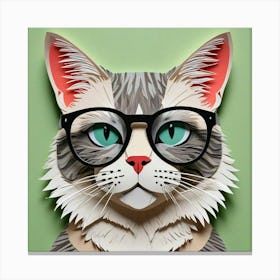 Cat With Glasses 3 Canvas Print