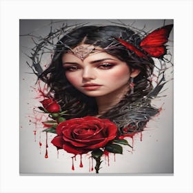 Blood And Roses Canvas Print