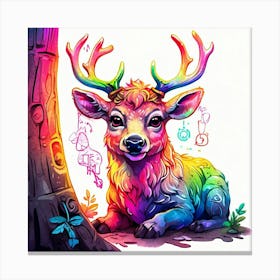 Rainbow Deer 1 Canvas Print