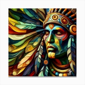 Native American Abstract Head Bust 3 Copy Canvas Print