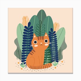 Orange Garden Cat Canvas Print