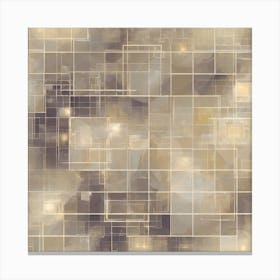 Abstract Squares Golden Canvas Print