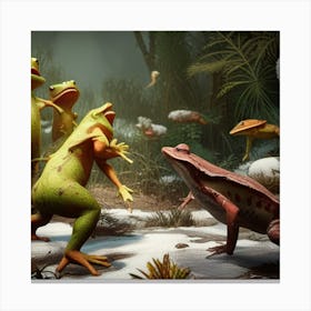 Frogs In The Forest Canvas Print