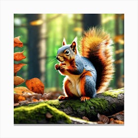 Squirrel In The Forest 379 Canvas Print