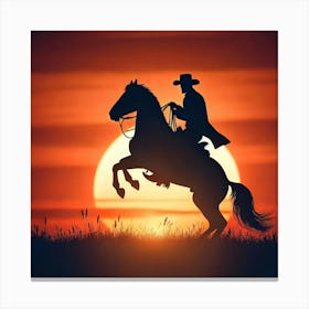 Silhouette Of A Cowboy Leinwandbild