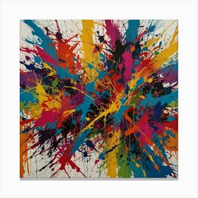 Chaotic Scribbles And Marks In Vibrant Colors 3 Canvas Print