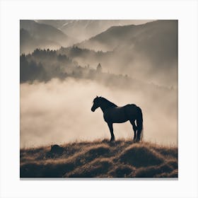 Horse In The Mist Canvas Print