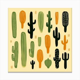 Rizwanakhan Simple Abstract Cactus Non Uniform Shapes Petrol 63 Canvas Print