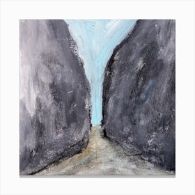 Gorge - hand painted square contamporary blue gray grey still life Canvas Print
