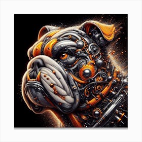 Bulldog With Gears Canvas Print