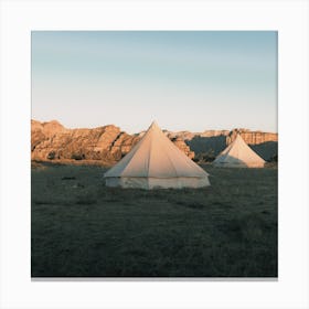 Canvas Tent Camping Square Canvas Print