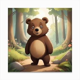 Cute cartoon Bear Canvas Print