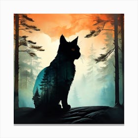 Cat In The Forest 1 Canvas Print