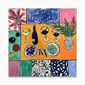 Table With Wine Matisse Style 10 Canvas Print