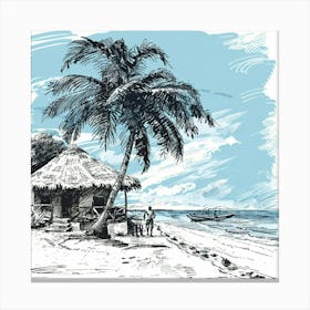 Hut On The Beach Canvas Print