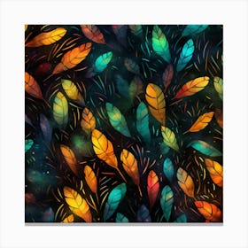 Colorful Feathers Wallpaper Canvas Print