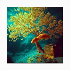 Goldfish In A Tree Canvas Print