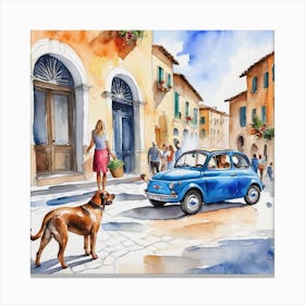 Tuscany Watercolor Painting Canvas Print