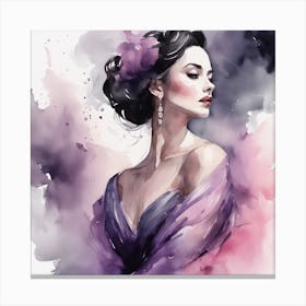 Watercolor Of A Woman 1 Canvas Print