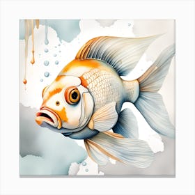 Goldfish watercolor dripping Canvas Print
