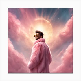Guy in Pink Coat with Halo Canvas Print