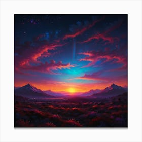 Sunset In The Mountains 20 Canvas Print