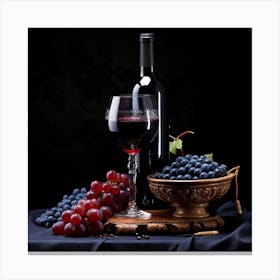 Wine And Grapes Canvas Print