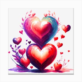 Three Hearts Canvas Print