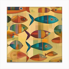 Abstract Fishes Canvas Print