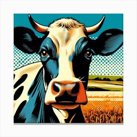 Cow In The Field Canvas Print