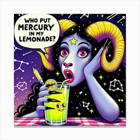 Aries Mercury in Lemonade Canvas Print