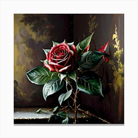 Rose In A Vase Canvas Print