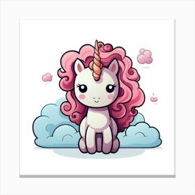 Unicorn With Pink Hair 1 Canvas Print