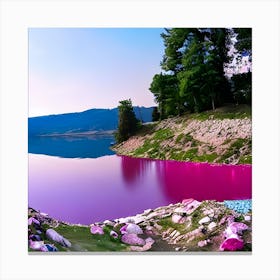 Pink Lake Canvas Print