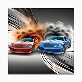 Two Racing Cars Canvas Print