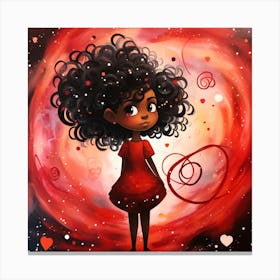 Little Girl In Red Dress Canvas Print