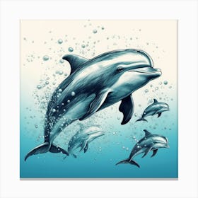 Dolphins In The Water 1 Canvas Print