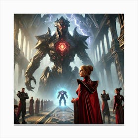 A High Stakes Scene Inside Queen Sorath S Imposing Converted Canvas Print