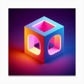 Neon Cube 2 Canvas Print
