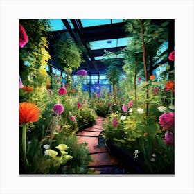 Garden Of Flowers art print 1 Canvas Print