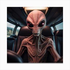 Alien In Car Canvas Print