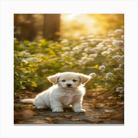 Puppy In The Woods 1 Canvas Print